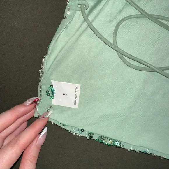 Peppermayo Mint Sequin Cami Top - Picture 6 of 6